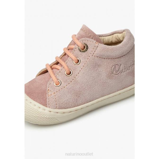 Kids Naturino Pink-Salmon COCOON Suede First Steps Shoes J6T6158