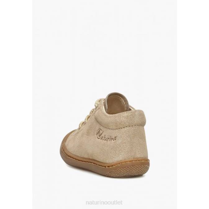 Kids Naturino Platinum COCOON Glittered Suede First Step Shoes J6T6209
