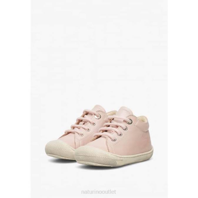 Kids Naturino Powder Pink COCOON First Steps Shoes In Nappa Leather J6T6115