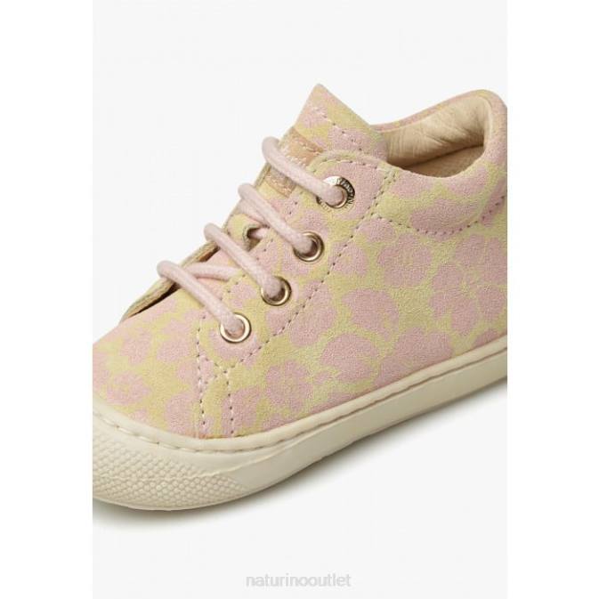 Kids Naturino Powder Pink-Gold COCOON Suede First Steps Shoes J6T679