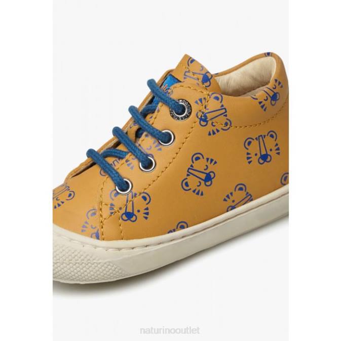 Kids Naturino Pumpkin COCOON Leather Toddler Shoes with Tiger Print J6T699