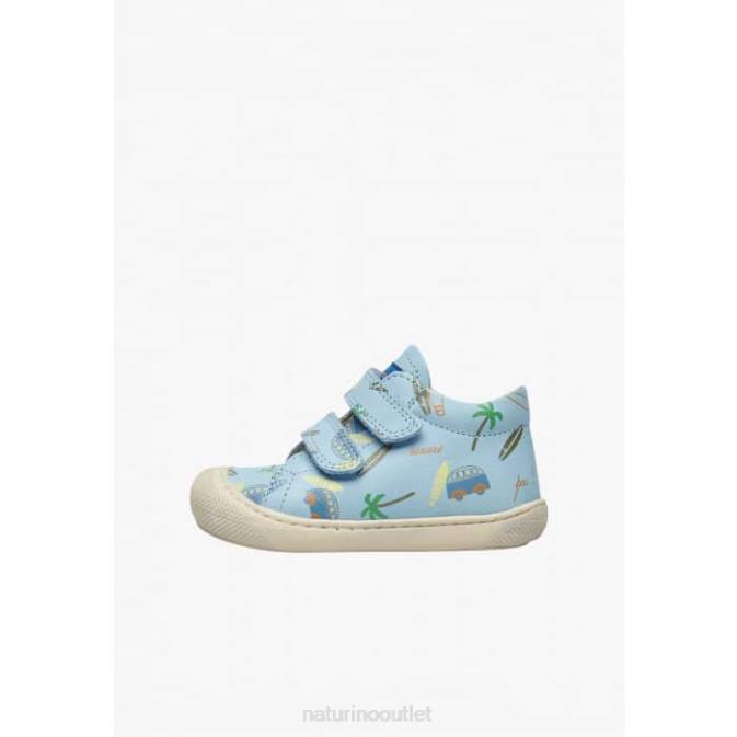 Kids Naturino Sky Blue COCOON VL Leather First Steps Shoes J6T6159