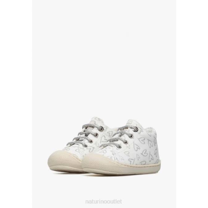Kids Naturino White COCOON Canvas First Steps Shoes J6T6146