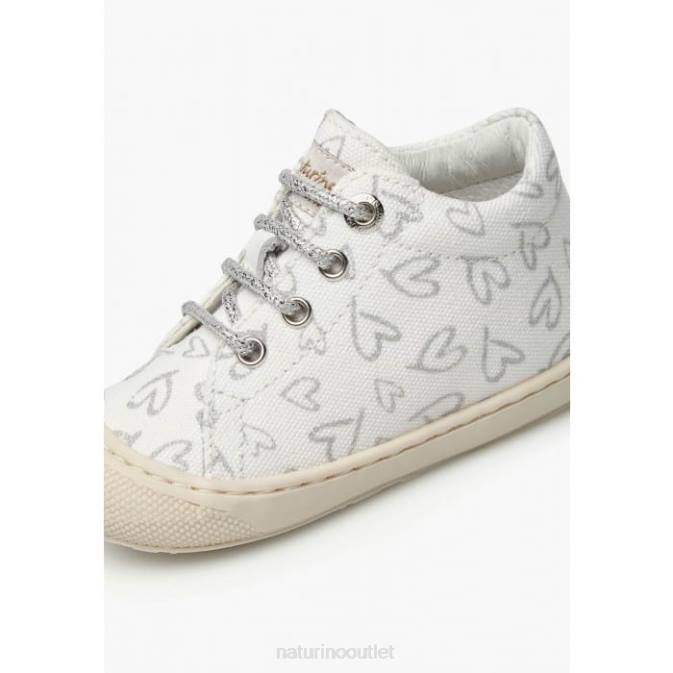 Kids Naturino White COCOON Canvas First Steps Shoes J6T6146