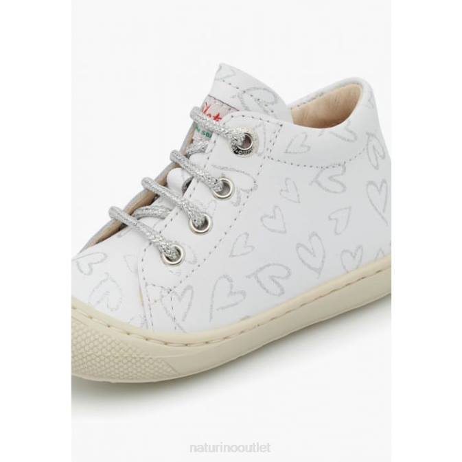 Kids Naturino White COCOON Leather First Steps Shoes J6T670