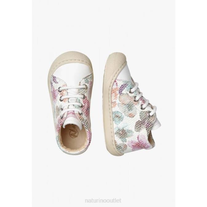 Kids Naturino White COCOON Leather First Steps Shoes J6T689