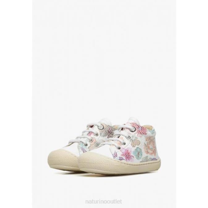 Kids Naturino White COCOON Leather First Steps Shoes J6T689