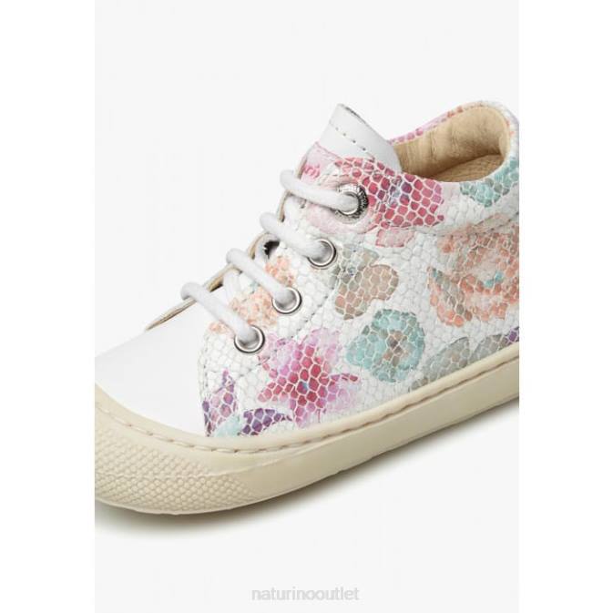 Kids Naturino White COCOON Leather First Steps Shoes J6T689