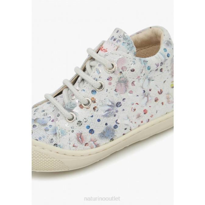 Kids Naturino White COCOON Printed Suede First Step Shoes J6T655