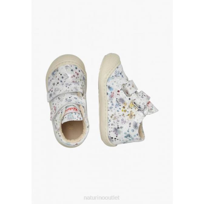 Kids Naturino White COCOON VL Suede First Steps Shoes J6T6181