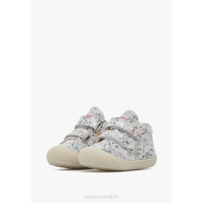 Kids Naturino White COCOON VL Suede First Steps Shoes J6T6181