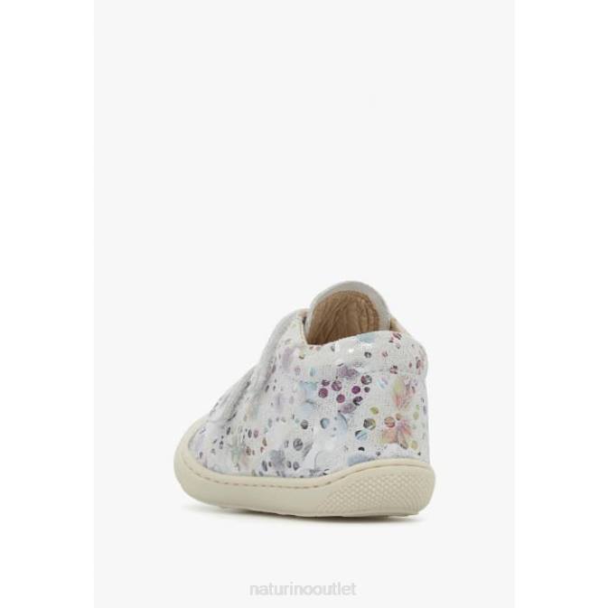 Kids Naturino White COCOON VL Suede First Steps Shoes J6T6181
