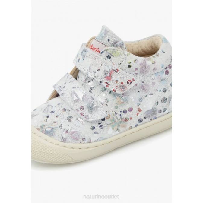 Kids Naturino White COCOON VL Suede First Steps Shoes J6T6181