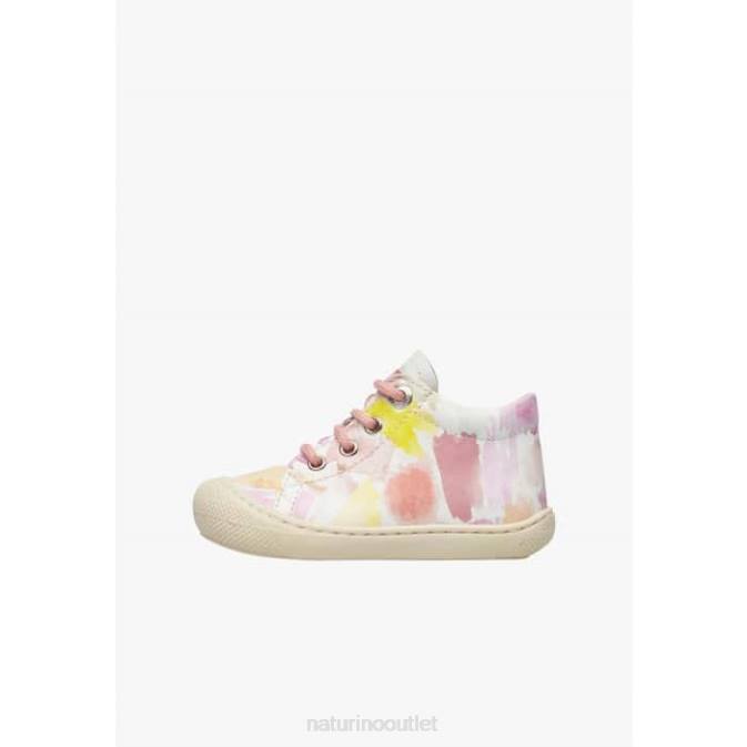 Kids Naturino White-Pink COCOON Leather First Steps Shoes J6T6173