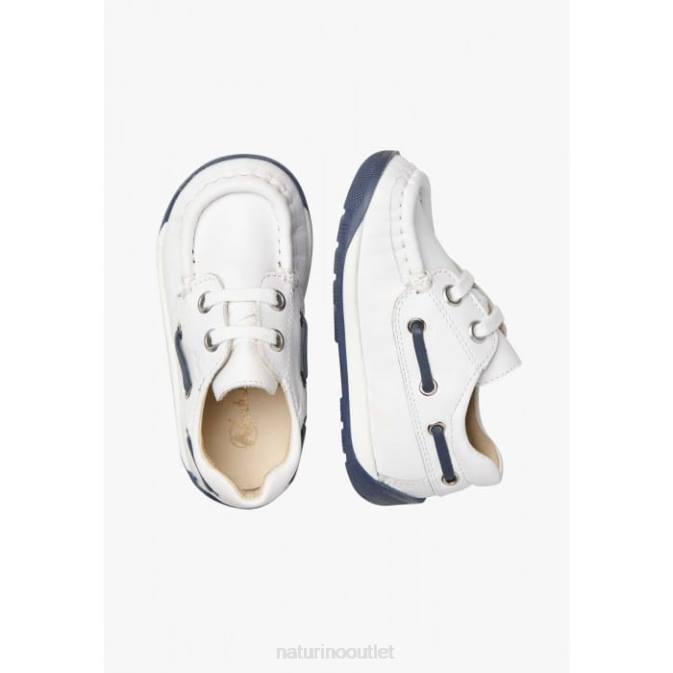 Kids Naturino White SERIF Sailor Moccasins J6T6186