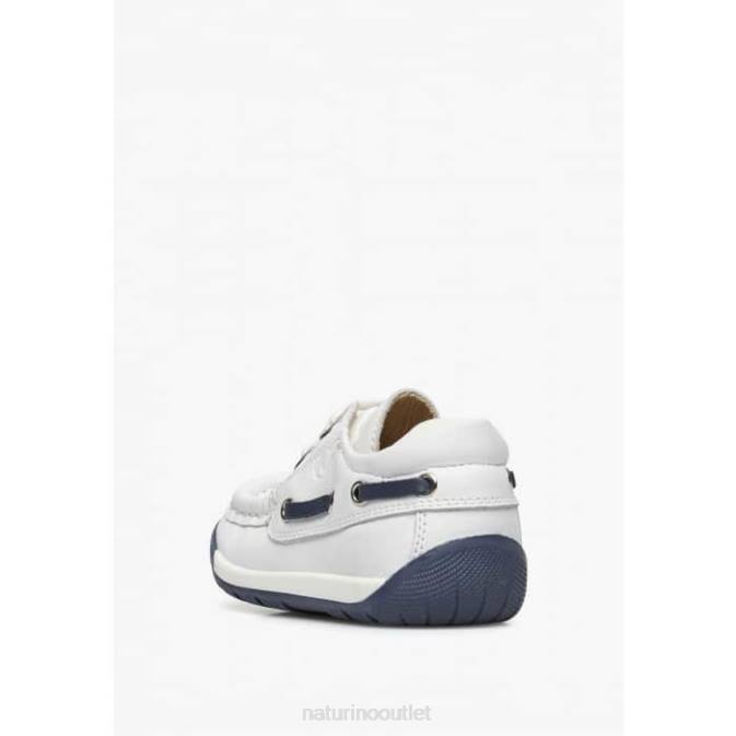 Kids Naturino White SERIF Sailor Moccasins J6T6186