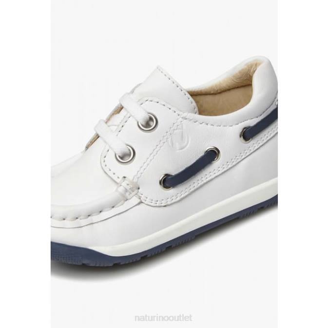 Kids Naturino White SERIF Sailor Moccasins J6T6186