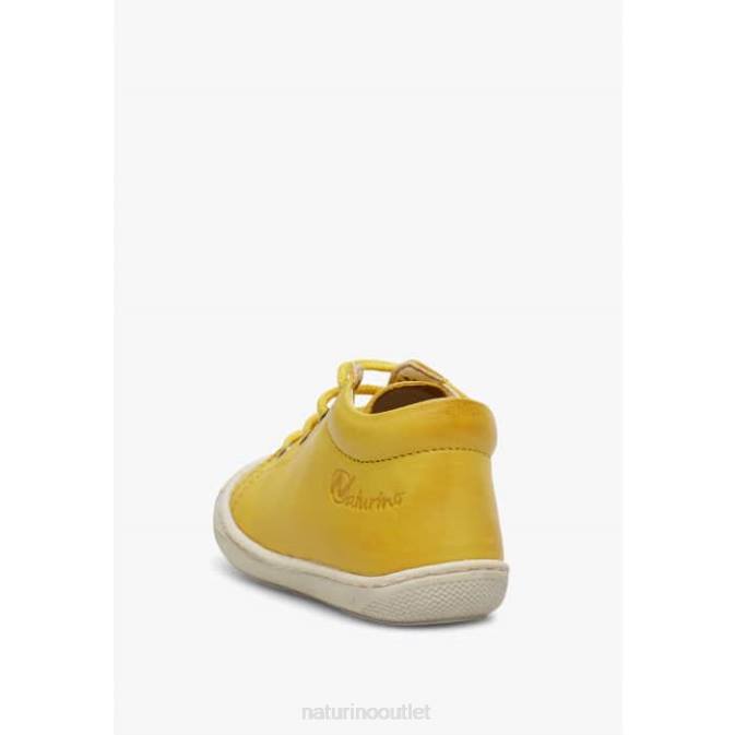Kids Naturino Yellow COCOON First Steps Shoes In Nappa Leather J6T6130