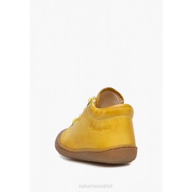 Kids Naturino Yellow COCOON Napa Leather Toddler Shoes J6T6220