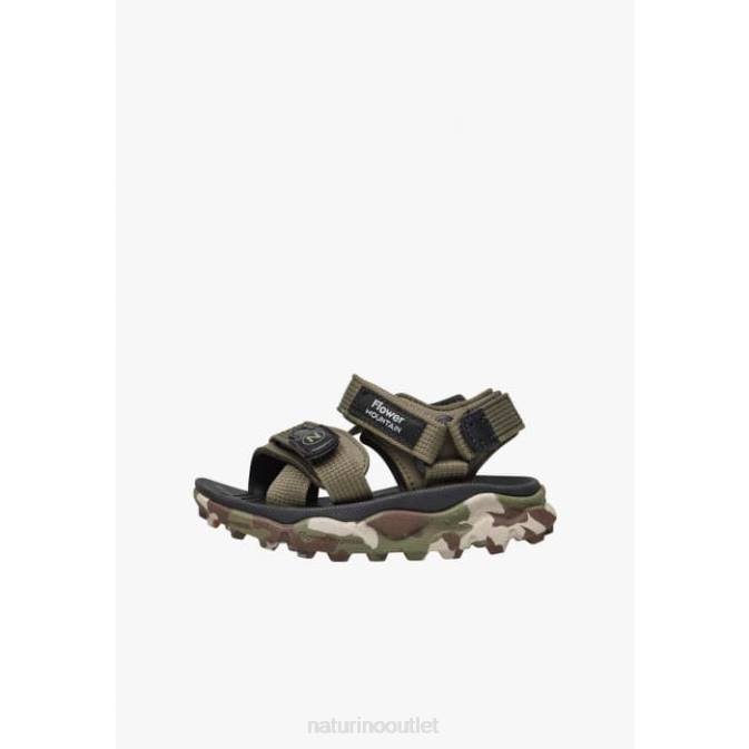 Kids Naturino Army Green NAZCA 2 JUNIOR Faux Leather and Fabric Active Sandals J6T627