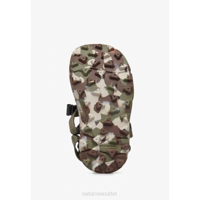 Kids Naturino Army Green NAZCA 2 JUNIOR Faux Leather and Fabric Active Sandals J6T627