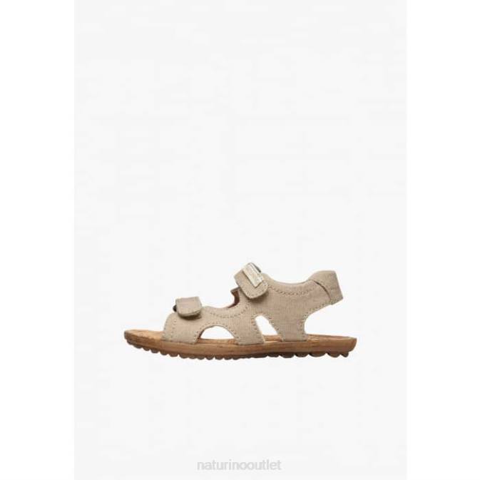 Kids Naturino Beige SKY ORGANIC Organic Fabric Sandals J6T618