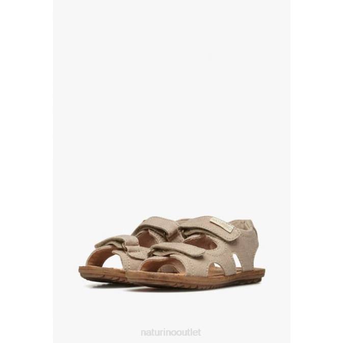 Kids Naturino Beige SKY ORGANIC Organic Fabric Sandals J6T618