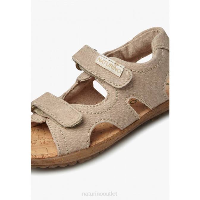 Kids Naturino Beige SKY ORGANIC Organic Fabric Sandals J6T618