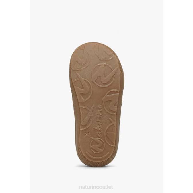 Kids Naturino Blue MAGGY Semi-Closed Sandals with Applied Flowers J6T6593