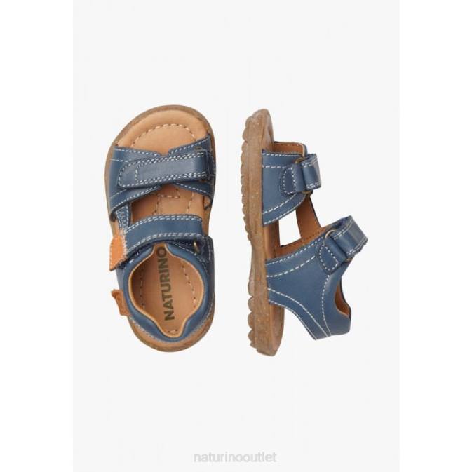 Kids Naturino Blue-Orange TAROR Nappa Leather Sandals J6T6236
