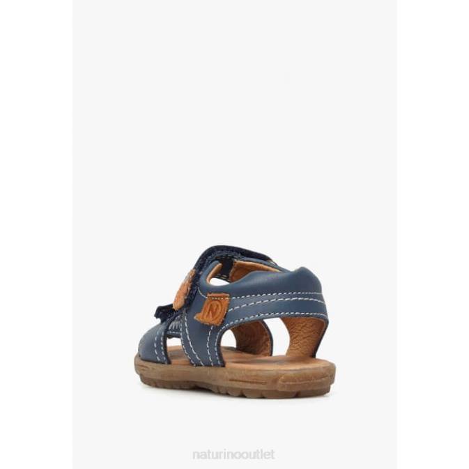 Kids Naturino Blue-Orange TAROR Nappa Leather Sandals J6T6236