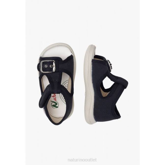 Kids Naturino Blue PAROS Fabric Open Toe Sandals J6T6270