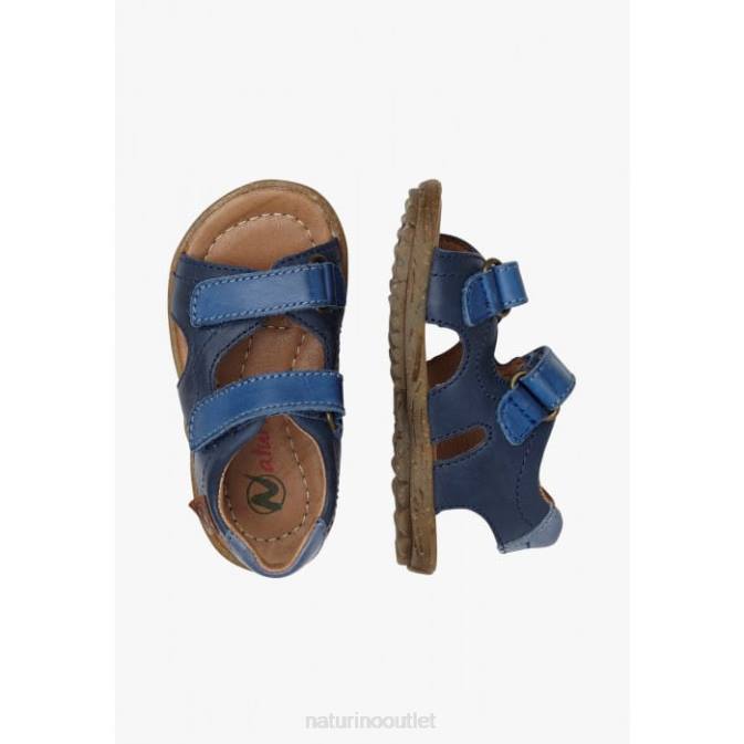 Kids Naturino Blue SKY Nappa Leather Sandals J6T6341