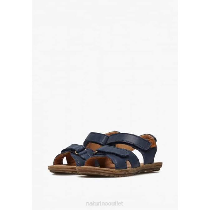 Kids Naturino Blue SUN Nappa Leather Sandals J6T6352