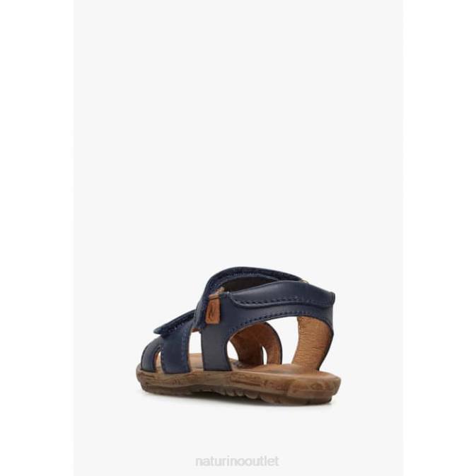Kids Naturino Blue SUN Nappa Leather Sandals J6T6352