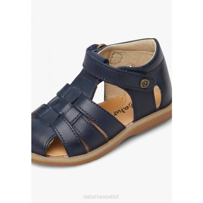 Kids Naturino Blue ZAFFIRO Semi-Open Leather Sandals J6T6345
