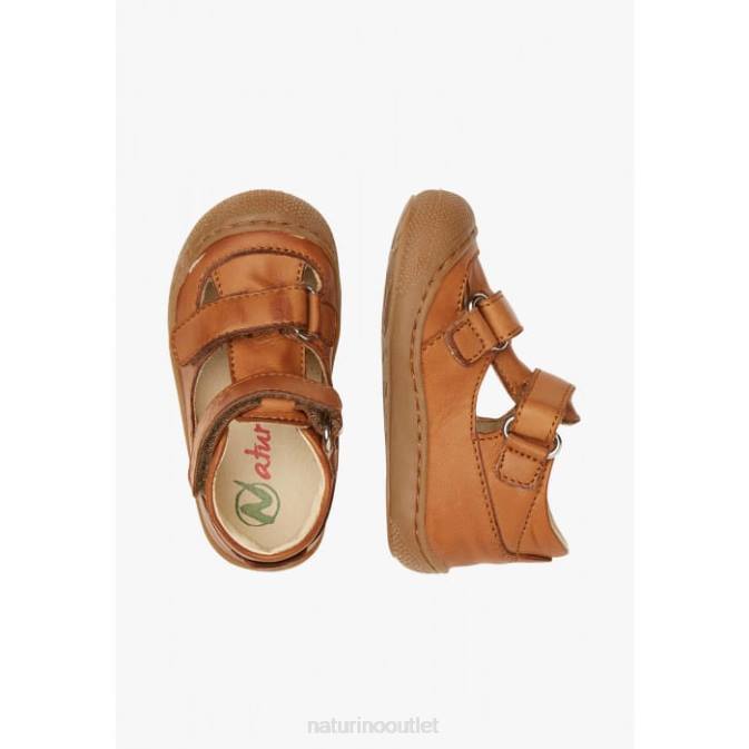 Kids Naturino Brown PUFFY Semi Closed Sandals J6T6578