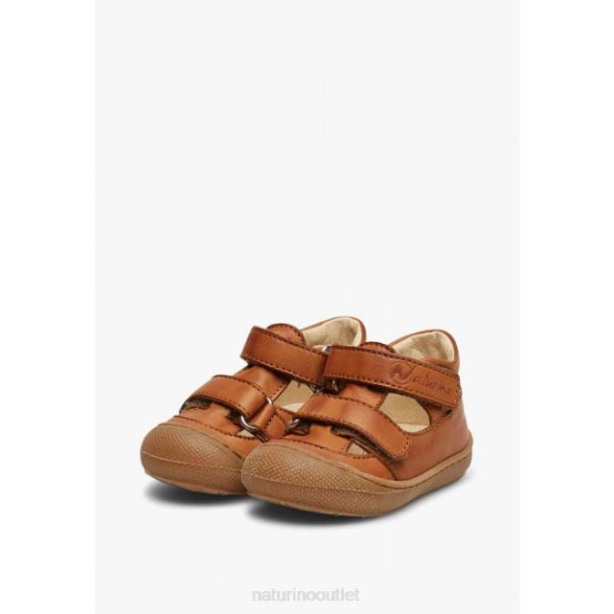 Kids Naturino Brown PUFFY Semi Closed Sandals J6T6578