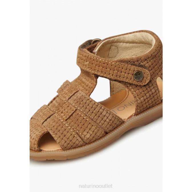 Kids Naturino Brown ZAFFIRO Suede Semi-Open Sandals J6T6323