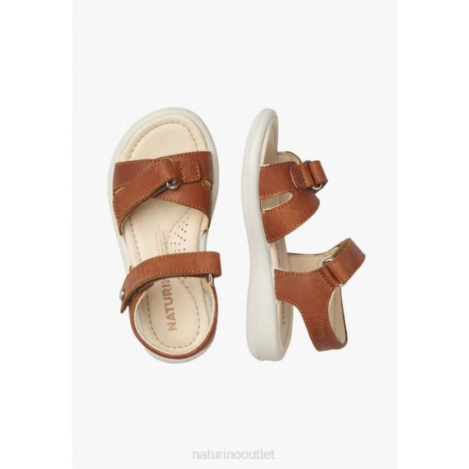 Kids Naturino Cognac HOUDAN Leather Sandals J6T6545