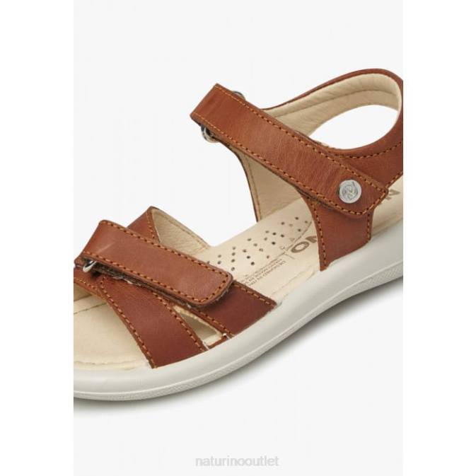 Kids Naturino Cognac HOUDAN Leather Sandals J6T6545