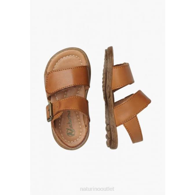 Kids Naturino Cognac KENNY Nappa Leather Sandals J6T6560
