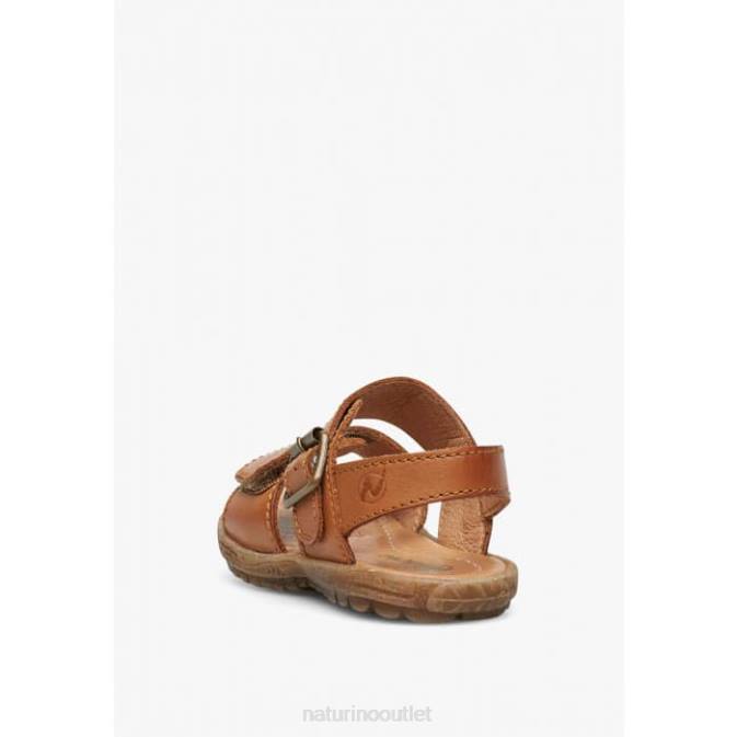 Kids Naturino Cognac KENNY Nappa Leather Sandals J6T6560