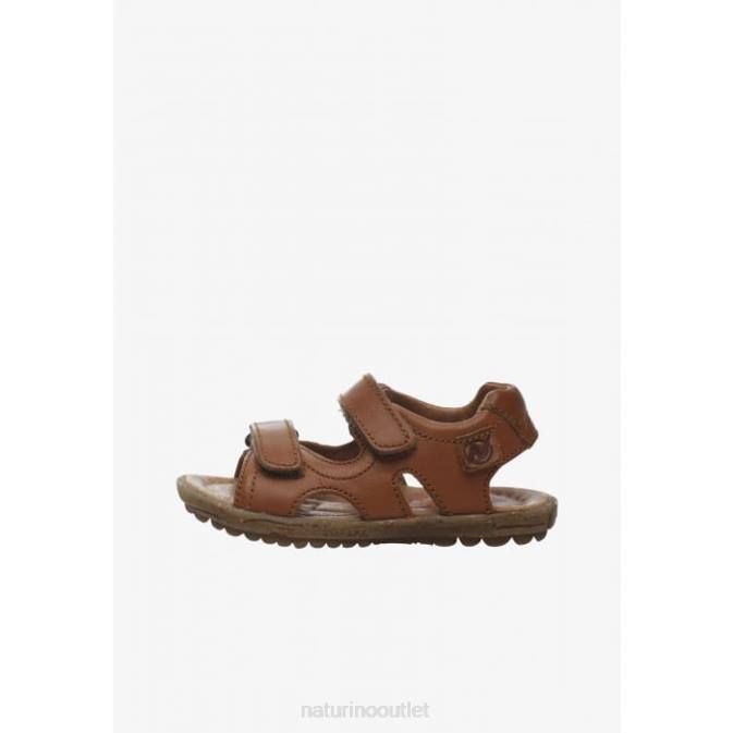 Kids Naturino Cognac SKY Nappa Leather Sandals J6T6357