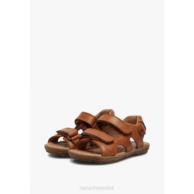 Kids Naturino Cognac SKY Nappa Leather Sandals J6T6357