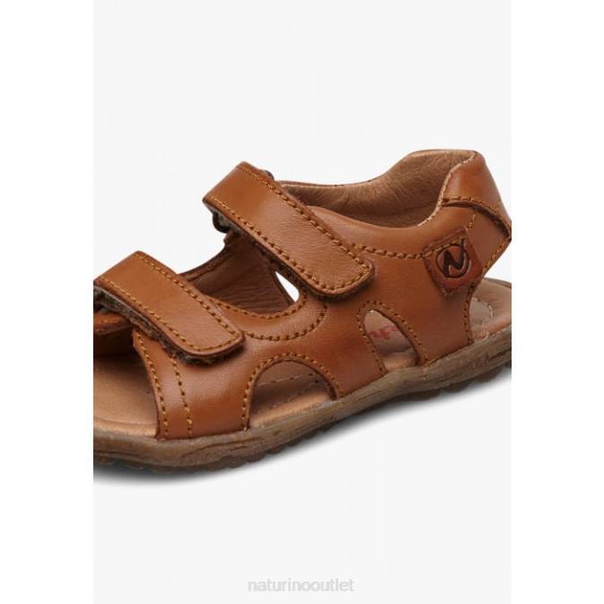 Kids Naturino Cognac SKY Nappa Leather Sandals J6T6357