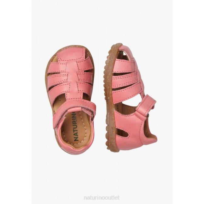 Kids Naturino Coral SEE Semi-Closed Leather Sandals J6T6315