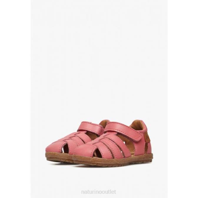 Kids Naturino Coral SEE Semi-Closed Leather Sandals J6T6315