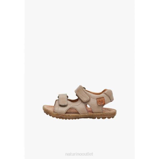 Kids Naturino Dove Grey SKY Nappa Leather Sandals J6T6343