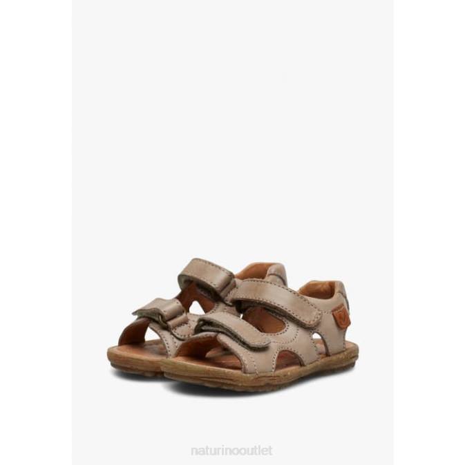 Kids Naturino Dove Grey SKY Nappa Leather Sandals J6T6343